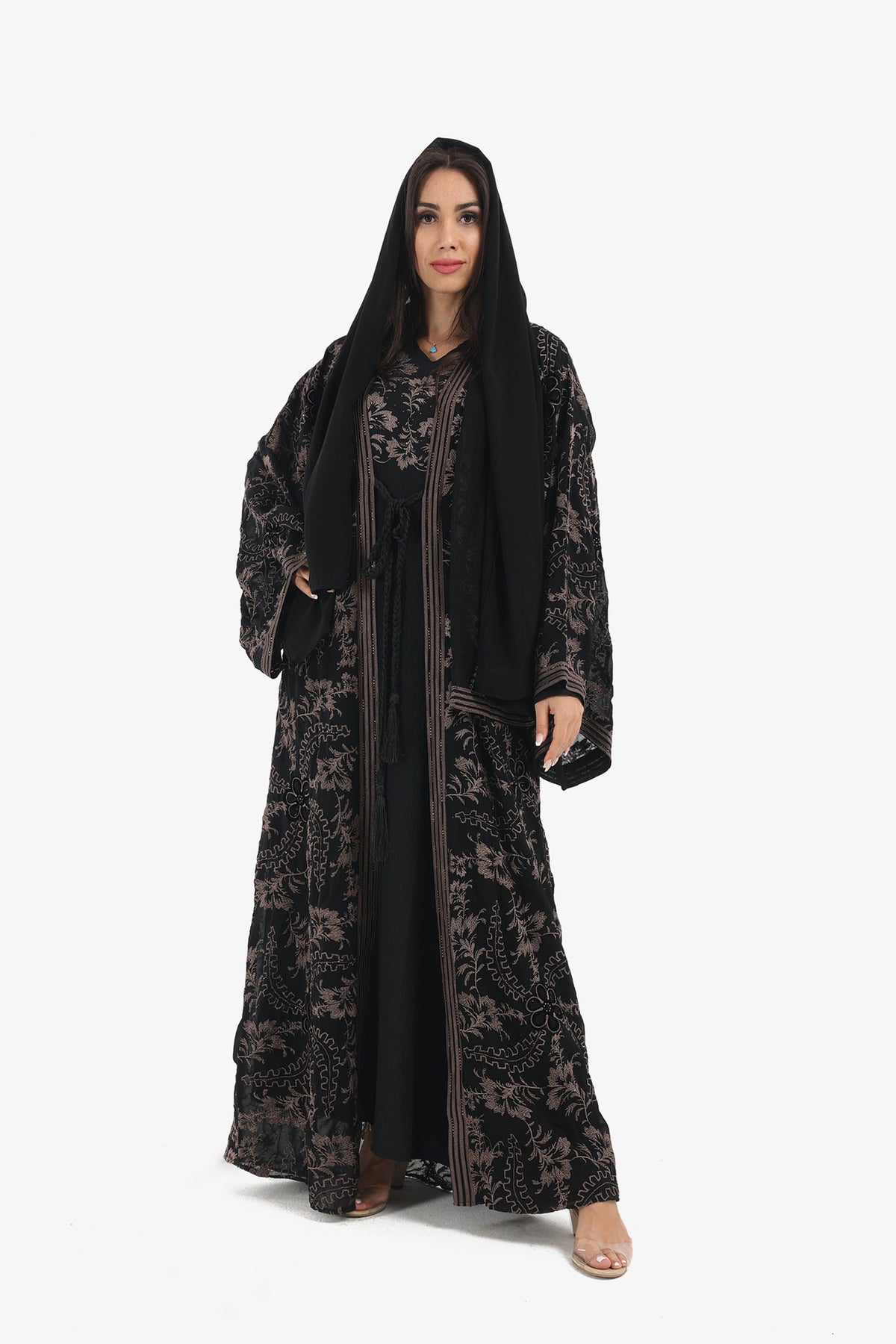 All-Over Floral Embroidered Abaya