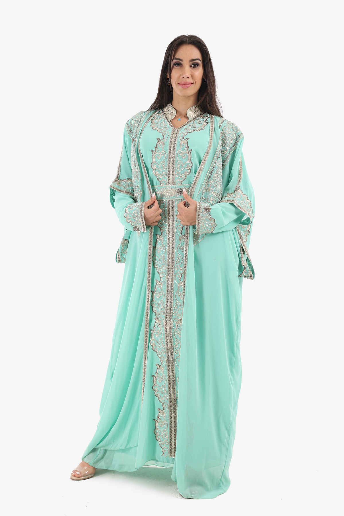 Batwing Sleeves Embellished Abaya