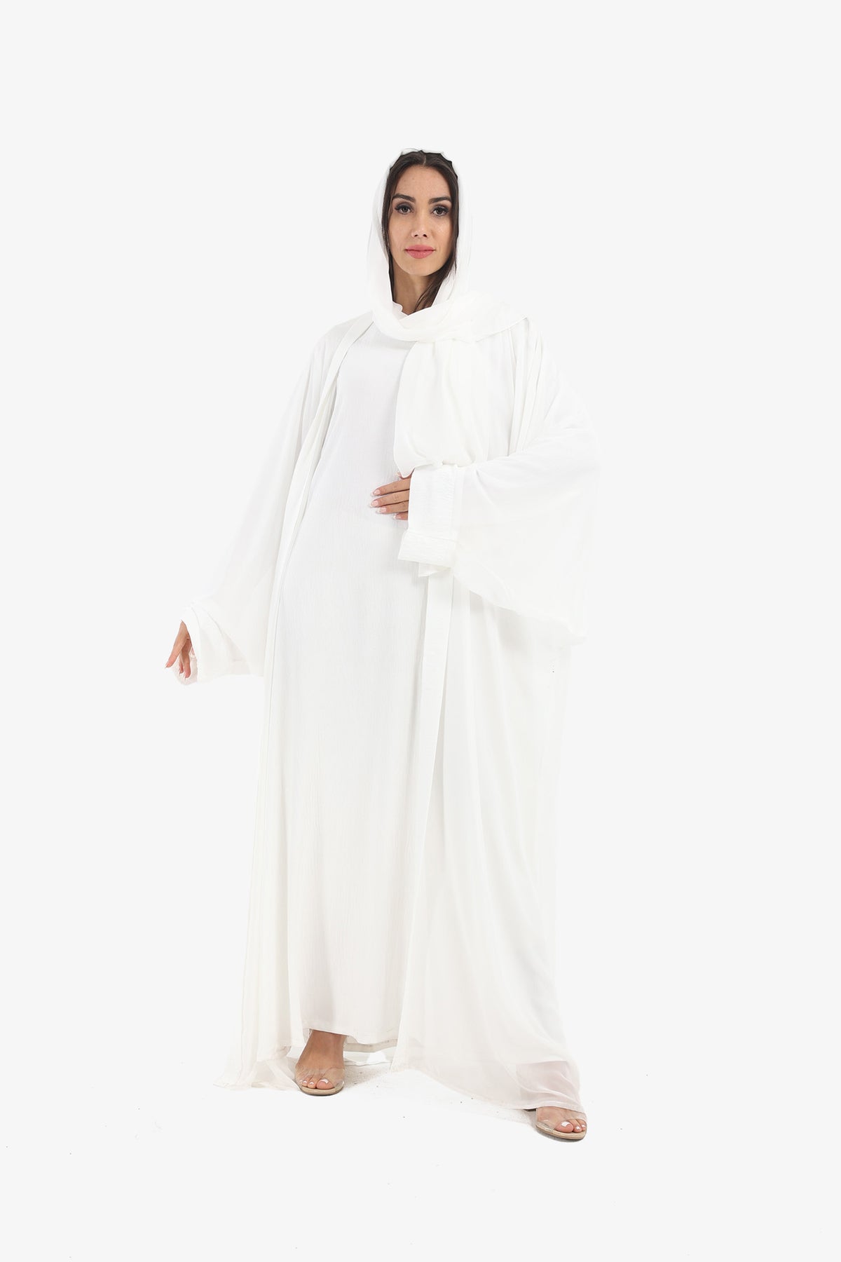 3-Piece Wide Long Sleeves Abaya