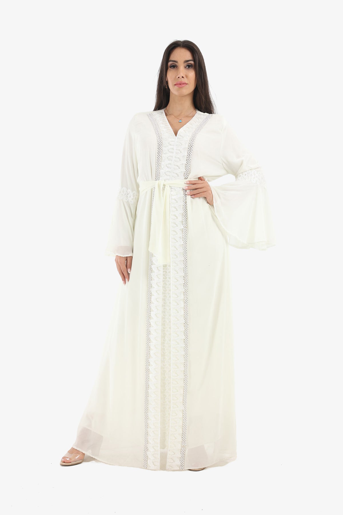 Long Bell Sleeves Embellished Kaftan