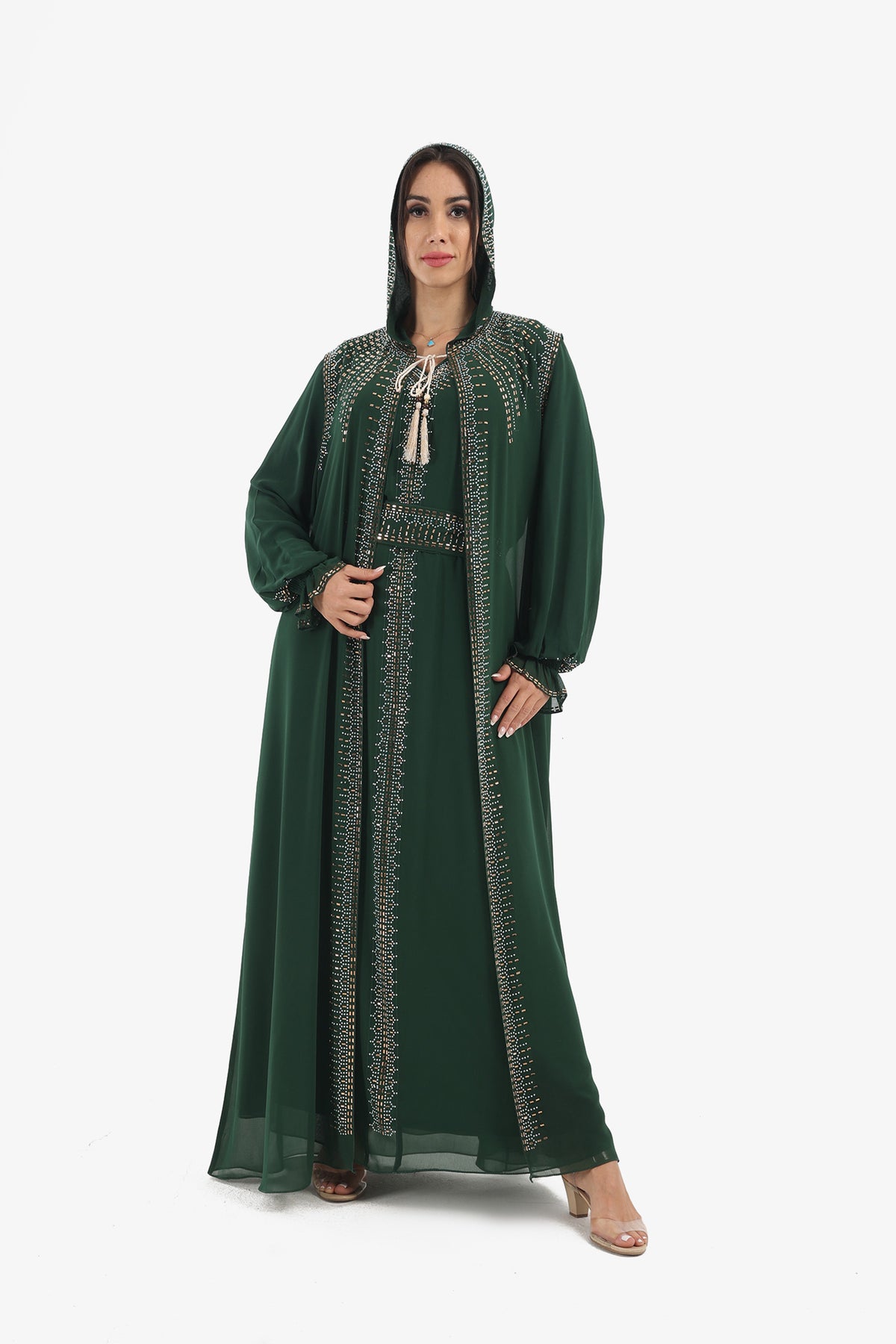 Hooded Studded Kaftan