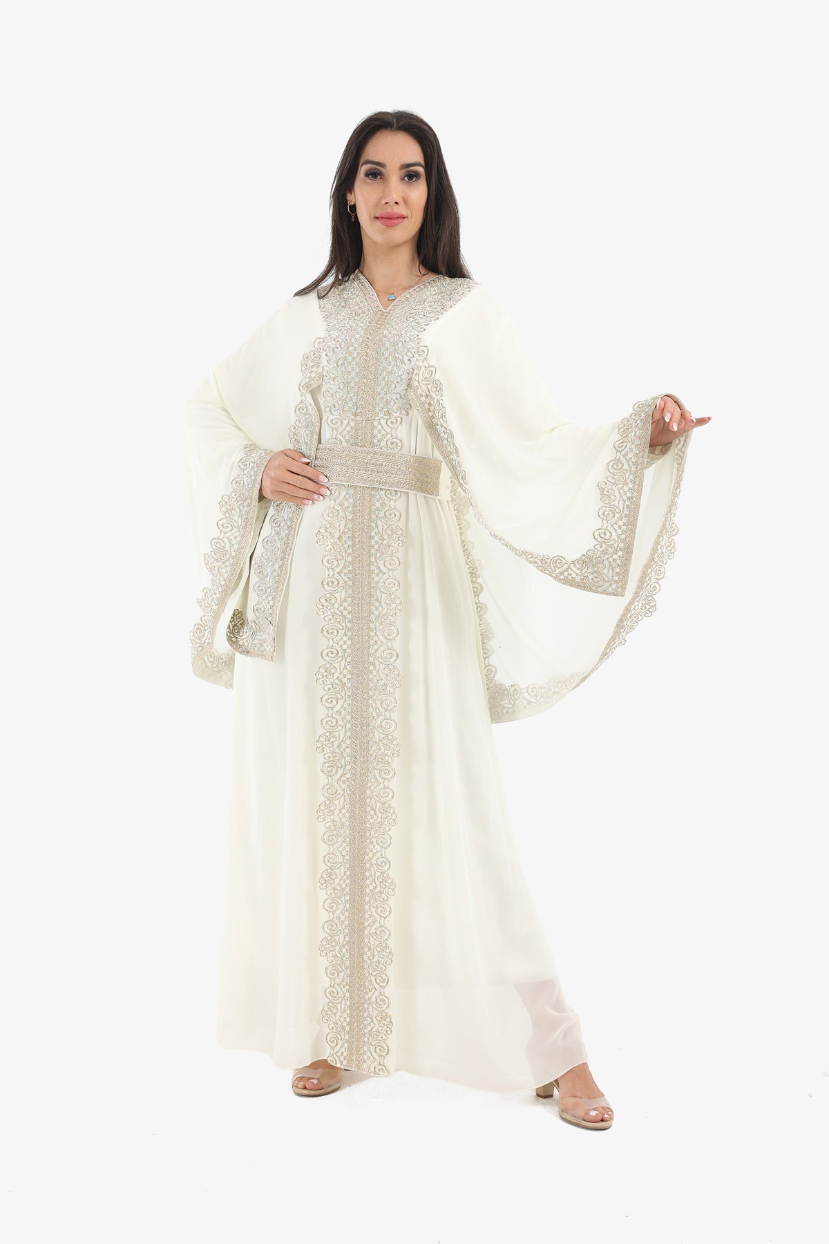 Embroidery Wide Sleeves Kaftan