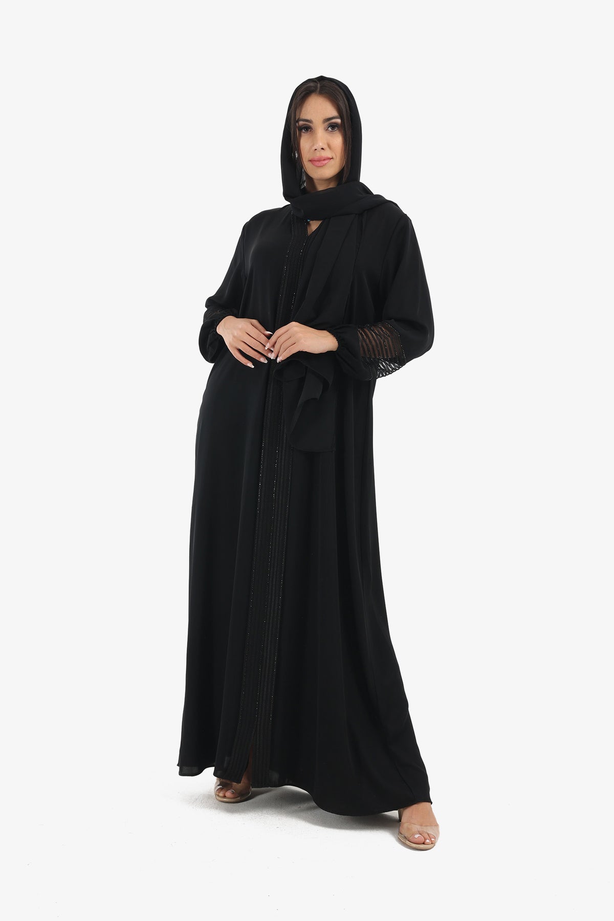 Embellished V-neck Abaya