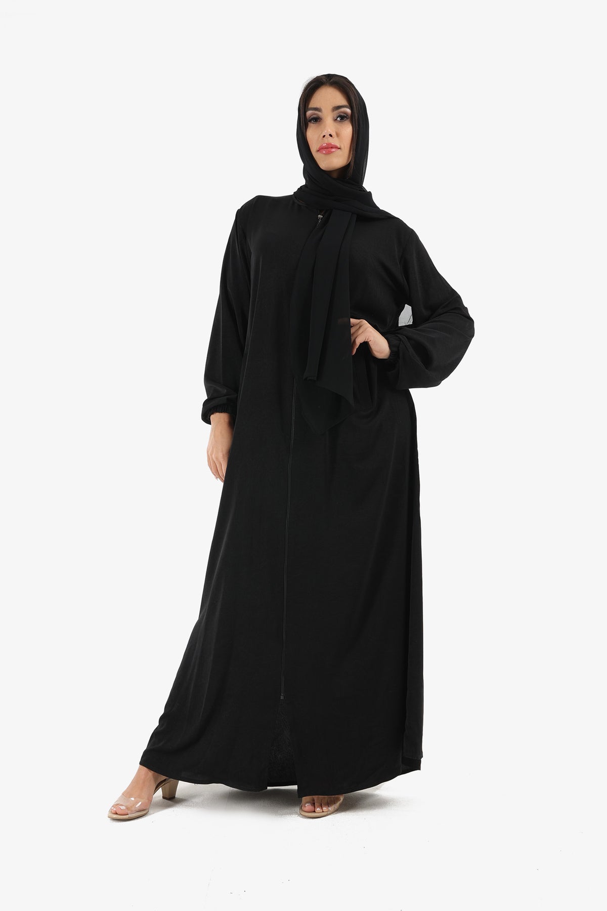 Zip-Up Plain Abaya