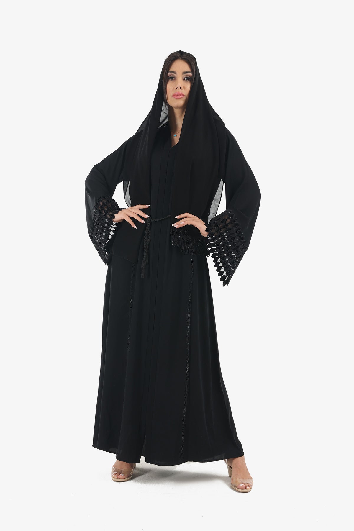 Patterned Sleeves Abaya