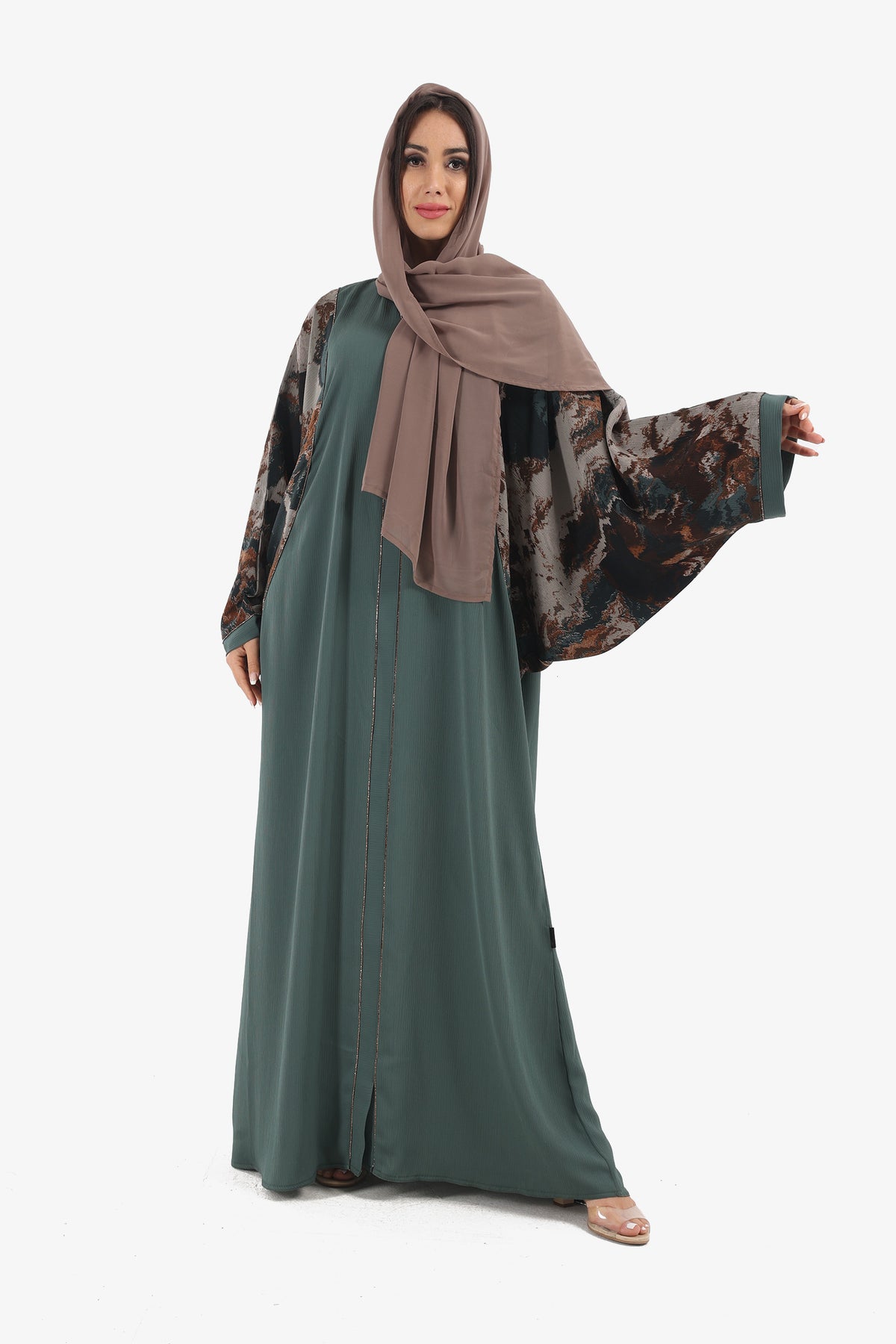 Abaya with Multi-Colored Sleeves