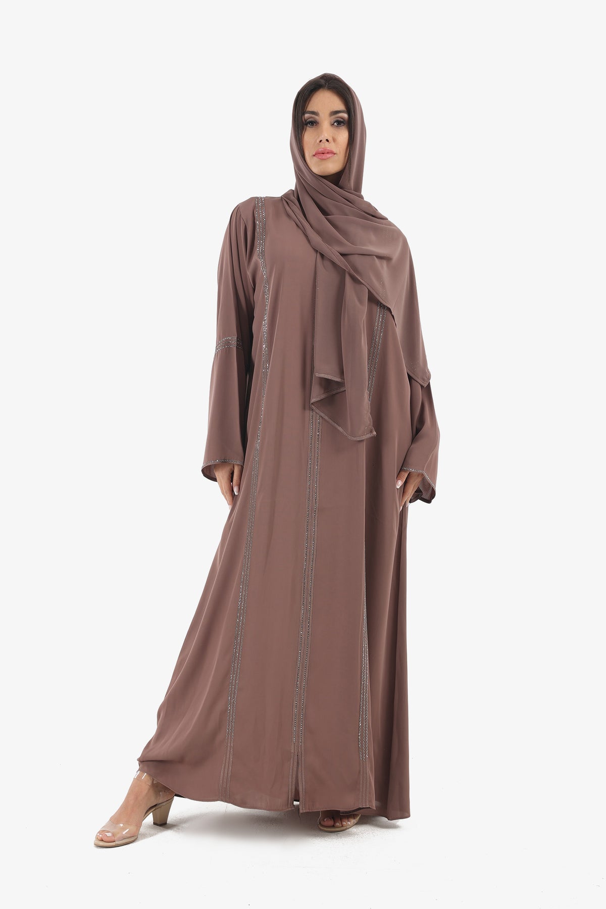 Embellished Abaya with Bell Sleeves