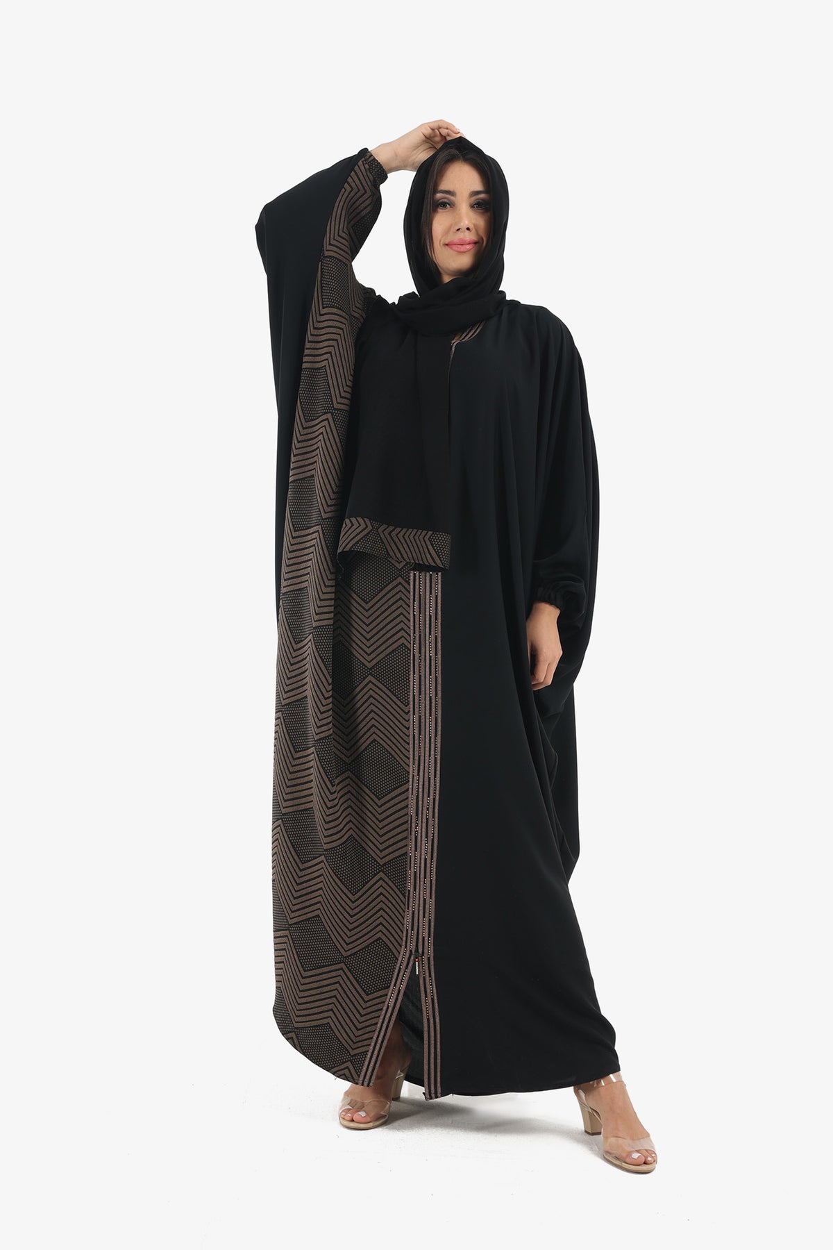 Zigzag Embellished Abaya