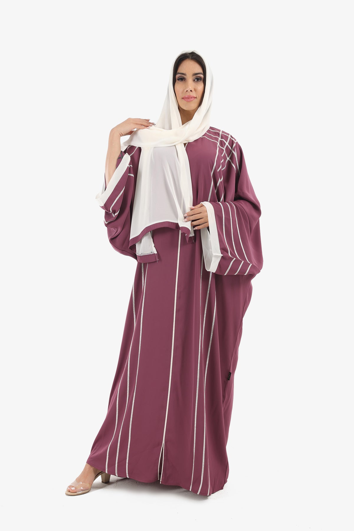 Bi-Tone Stripes Abaya