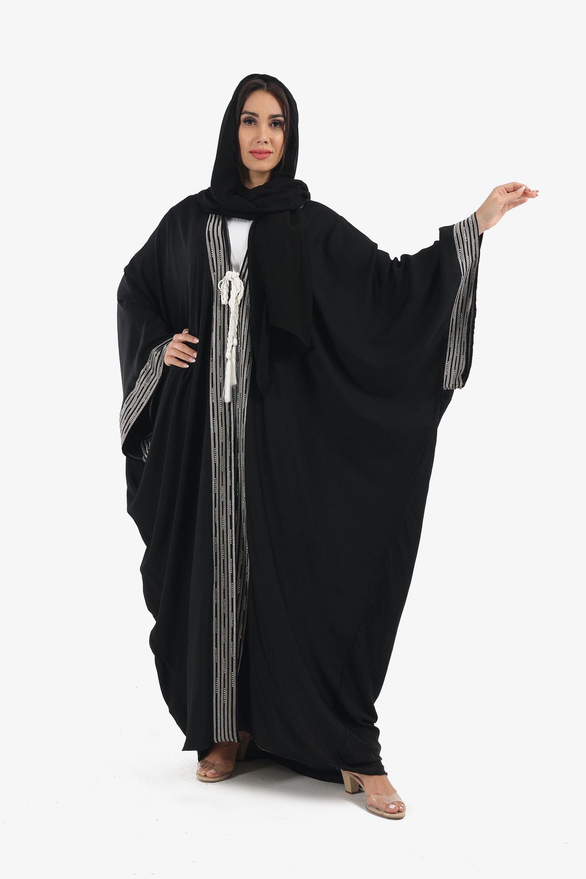 Batwing Sleeves Embellished Abaya